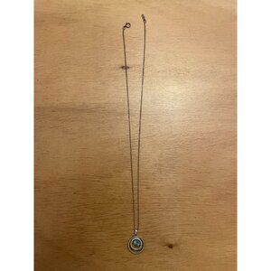 New Women’s Silver with Blue Rhinestone Birthstone Circle Pendant Necklace